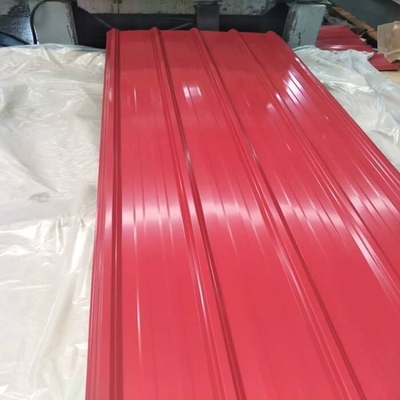 30-275g/M2 ντυμένο χρώμα φύλλο 6001100mm υλικού κατασκευής σκεπής άσπρη ζαρωμένη στέγη μετάλλων