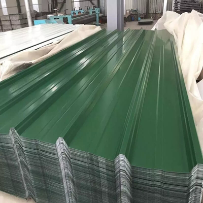30-275g/M2 ντυμένο χρώμα φύλλο 6001100mm υλικού κατασκευής σκεπής άσπρη ζαρωμένη στέγη μετάλλων