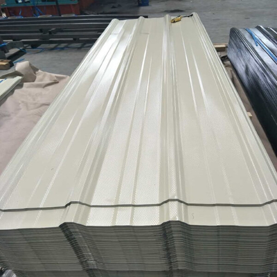 30-275g/M2 ντυμένο χρώμα φύλλο 6001100mm υλικού κατασκευής σκεπής άσπρη ζαρωμένη στέγη μετάλλων